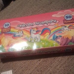 Unicorn Stampers Set - 50 Pcs Assorted Self-Inking Stamps (10 Designs)